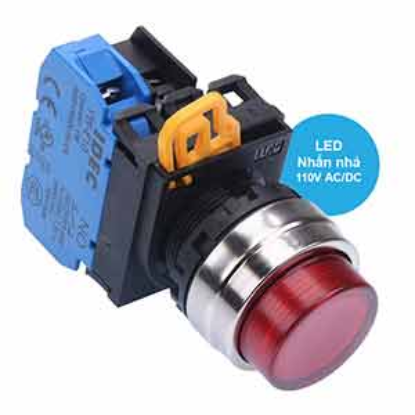 Ảnh của Nút nhấn nhả có đèn IDEC YW4L-M2E10QHR 110VAC D22 1NO (Đỏ)