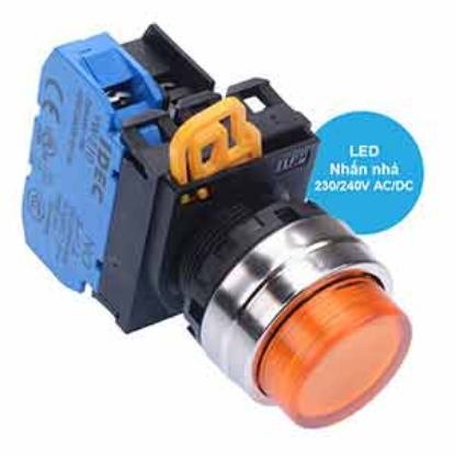 Ảnh của Nút nhấn nhả có đèn IDEC YW4L-M2E10QM3A 220VAC D22 1NO (Hổ phách)