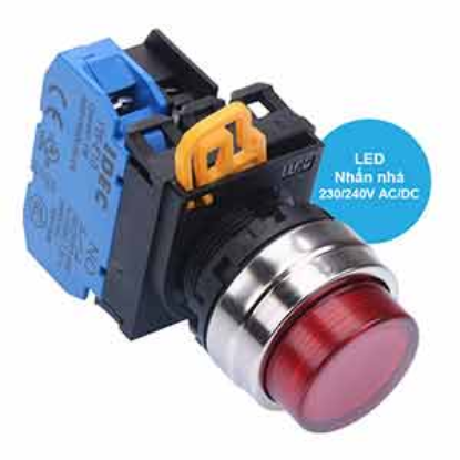 Ảnh của Nút nhấn nhả có đèn IDEC YW4L-M2E10QM3R 220VAC D22 1NO (Đỏ)