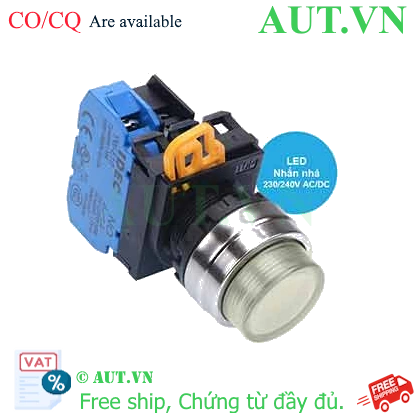 Ảnh của Nút nhấn nhả có đèn IDEC YW4L-M2E10QM3W 220VAC D22 1NO (Trắng)