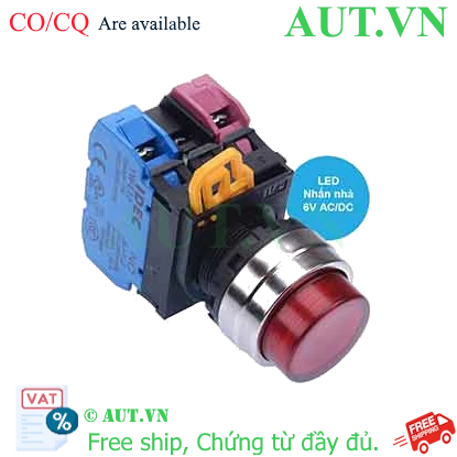 Ảnh của Nút nhấn nhả có đèn IDEC YW4L-M2E11Q2R 6VAC/DC D22 1NO+1NC (Đỏ)
