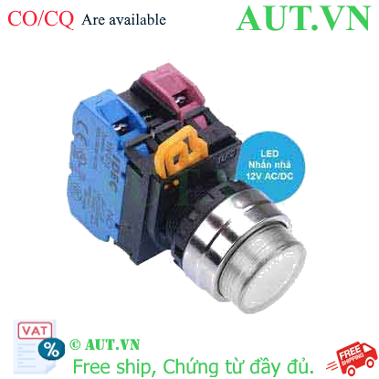 Ảnh của Nút nhấn nhả có đèn IDEC YW4L-M2E11Q3W 12VAC/DC D22 1NO+1NC (Trắng)