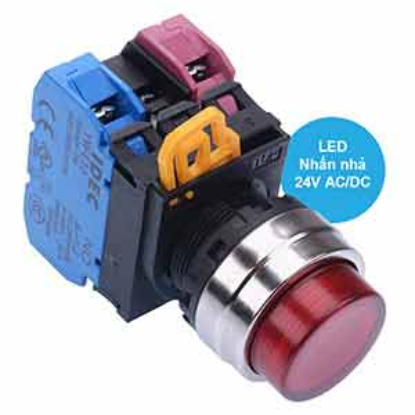 Ảnh của Nút nhấn nhả có đèn IDEC YW4L-M2E11Q4R 24VAC/DC D22 1NO+1NC (Đỏ)