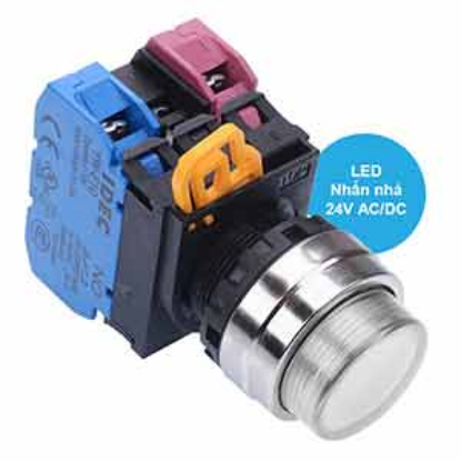 Ảnh của Nút nhấn nhả có đèn IDEC YW4L-M2E11Q4W 24VAC/DC D22 1NO+1NC (Trắng)
