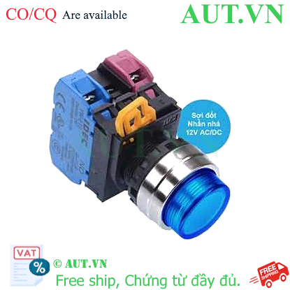 Ảnh của Nút nhấn nhả có đèn IDEC YW4L-M2E11Q6S 12VAC/DC D22 1NO+1NC (Xanh)