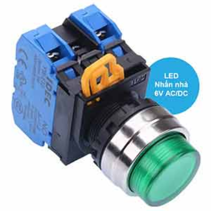 Ảnh của Nút nhấn nhả có đèn IDEC YW4L-M2E20Q2G 6VAC/DC D22 2NO (Xanh)