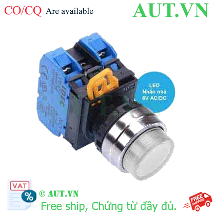 Ảnh của Nút nhấn nhả có đèn IDEC YW4L-M2E20Q2PW 6VAC/DC D22 2NO (Trắng)