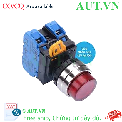 Ảnh của Nút nhấn nhả có đèn IDEC YW4L-M2E20Q3R 12VAC/DC D22 2NO (Đỏ)