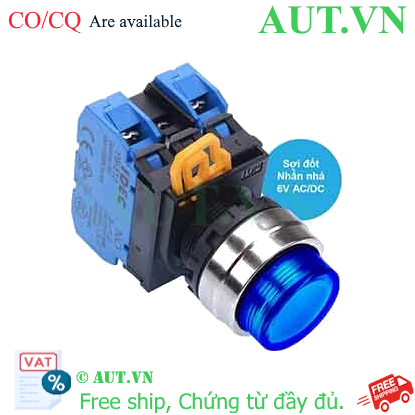 Ảnh của Nút nhấn nhả có đèn IDEC YW4L-M2E20Q5S 6VAC/DC D22 2NO (Xanh)