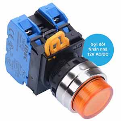 Ảnh của Nút nhấn nhả có đèn IDEC YW4L-M2E20Q6A 12VAC/DC D22 2NO (Hổ phách)