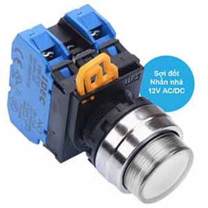 Ảnh của Nút nhấn nhả có đèn IDEC YW4L-M2E20Q6W 12VAC/DC D22 2NO (Trắng)
