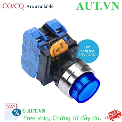 Ảnh của Nút nhấn nhả có đèn IDEC YW4L-M2E20QHS 110VAC D22 2NO (Xanh)