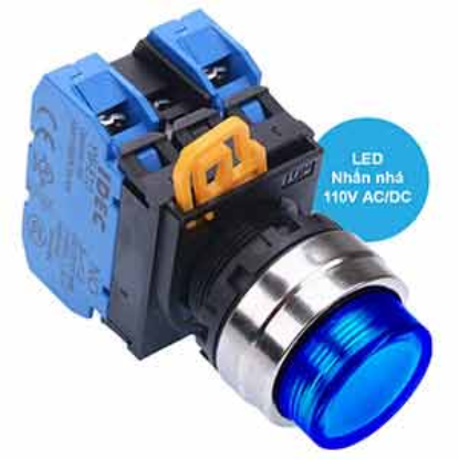 Ảnh của Nút nhấn nhả có đèn IDEC YW4L-M2E20QHS 110VAC D22 2NO (Xanh)