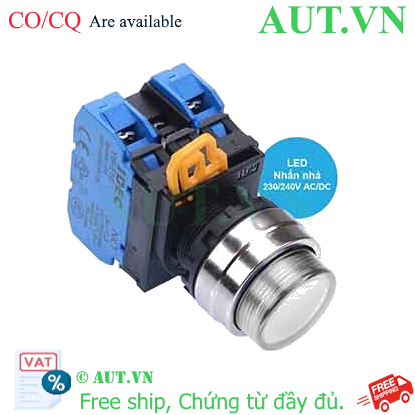Ảnh của Nút nhấn nhả có đèn IDEC YW4L-M2E20QM3W 220VAC D22 2NO (Trắng)