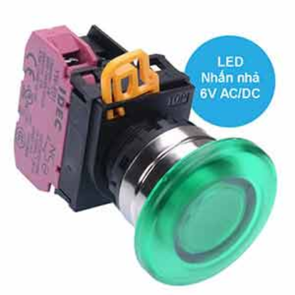 Ảnh của Nút nhấn nhả có đèn IDEC YW4L-M4E01Q2G 6VAC/DC D22 1NC (Xanh)