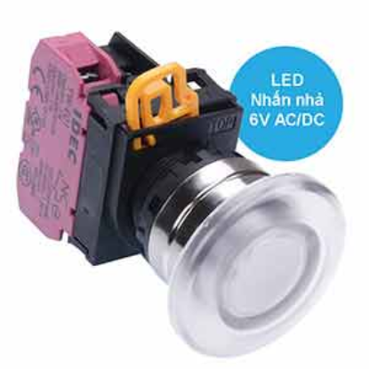 Ảnh của Nút nhấn nhả có đèn IDEC YW4L-M4E01Q2PW 6VAC/DC D22 1NC (Trắng)