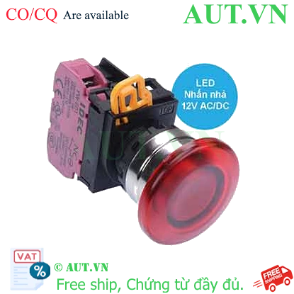 Ảnh của Nút nhấn nhả có đèn IDEC YW4L-M4E01Q3R 12VAC/DC D22 1NC (Đỏ)