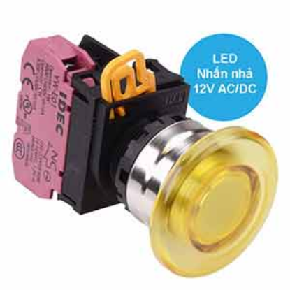 Ảnh của Nút nhấn nhả có đèn IDEC YW4L-M4E01Q3Y 12VAC/DC D22 1NC (Vàng)