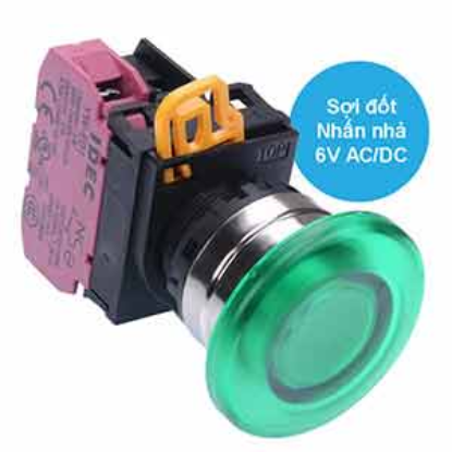 Ảnh của Nút nhấn nhả có đèn IDEC YW4L-M4E01Q5G 6VAC/DC D22 1NC (Xanh)