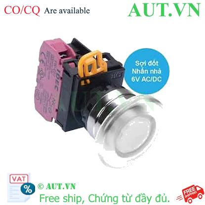 Ảnh của Nút nhấn nhả có đèn IDEC YW4L-M4E01Q5W 6VAC/DC D22 1NC (Trắng)