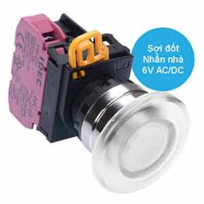Ảnh của Nút nhấn nhả có đèn IDEC YW4L-M4E01Q5W 6VAC/DC D22 1NC (Trắng)