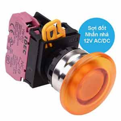 Ảnh của Nút nhấn nhả có đèn IDEC YW4L-M4E01Q6A 12VAC/DC D22 1NC (Hổ phách)