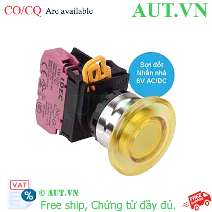 Ảnh của Nút nhấn nhả có đèn IDEC YW4L-M4E01Q5Y 6VAC/DC D22 1NC (Vàng)