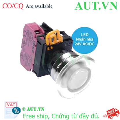 Ảnh của Nút nhấn nhả có đèn IDEC YW4L-M4E01Q4W 24VAC/DC D22 1NC (Trắng)