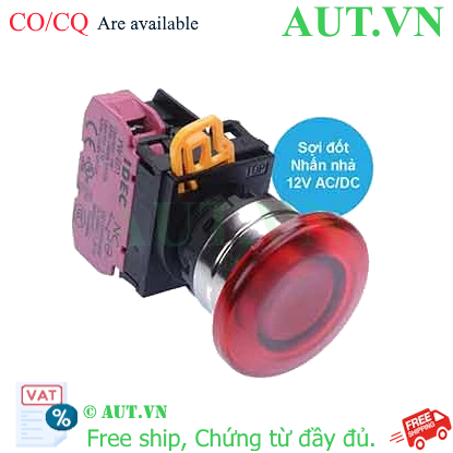 Ảnh của Nút nhấn nhả có đèn IDEC YW4L-M4E01Q6R 12VAC/DC D22 1NC (Đỏ)