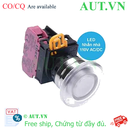 Ảnh của Nút nhấn nhả có đèn IDEC YW4L-M4E01QHPW 110VAC D22 1NC (Trắng)