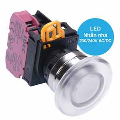 Ảnh của Nút nhấn nhả có đèn IDEC YW4L-M4E01QM3PW 220VAC D22 1NC (Trắng)