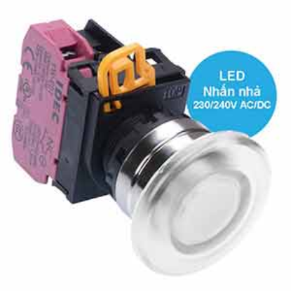 Ảnh của Nút nhấn nhả có đèn IDEC YW4L-M4E01QM3W 220VAC D22 1NC (Trắng)