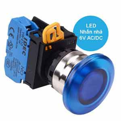 Ảnh của Nút nhấn nhả có đèn IDEC YW4L-M4E10Q2S 6VAC/DC D22 1NO (Xanh)