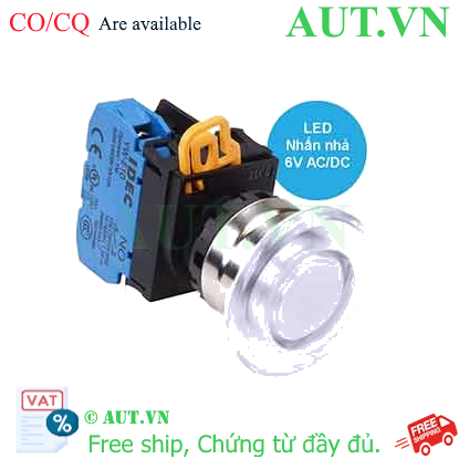 Ảnh của Nút nhấn nhả có đèn IDEC YW4L-M4E10Q2PW 6VAC/DC D22 1NO (Trắng)