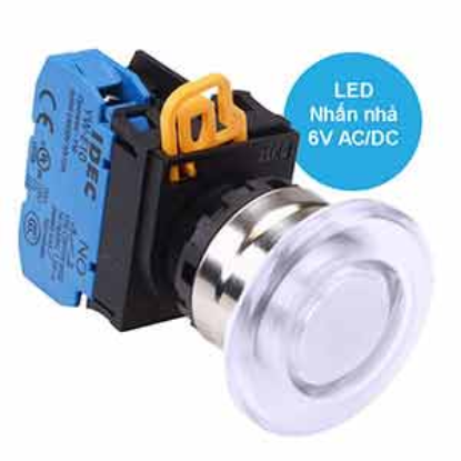 Ảnh của Nút nhấn nhả có đèn IDEC YW4L-M4E10Q2PW 6VAC/DC D22 1NO (Trắng)