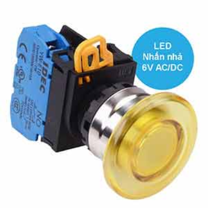 Ảnh của Nút nhấn nhả có đèn IDEC YW4L-M4E10Q2Y 6VAC/DC D22 1NO (Vàng)