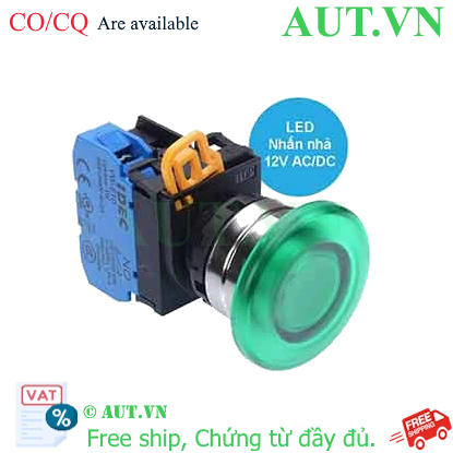 Ảnh của Nút nhấn nhả có đèn IDEC YW4L-M4E10Q3G 12VAC/DC D22 1NO (Xanh)