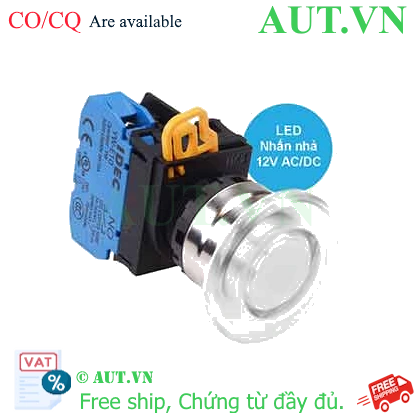 Ảnh của Nút nhấn nhả có đèn IDEC YW4L-M4E10Q3W 12VAC/DC D22 1NO (Trắng)