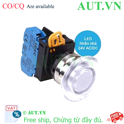 Ảnh của Nút nhấn nhả có đèn IDEC YW4L-M4E10Q4PW 24VAC/DC D22 1NO (Trắng)
