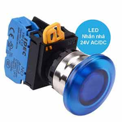Ảnh của Nút nhấn nhả có đèn IDEC YW4L-M4E10Q4S 24VAC/DC D22 1NO (Xanh)