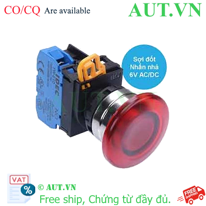 Ảnh của Nút nhấn nhả có đèn IDEC YW4L-M4E10Q5R 6VAC/DC D22 1NO (Đỏ)