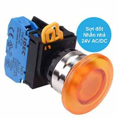 Ảnh của Nút nhấn nhả có đèn IDEC YW4L-M4E10Q7A 24VAC/DC D22 1NO (Hổ phách)