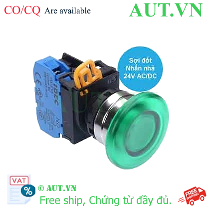 Ảnh của Nút nhấn nhả có đèn IDEC YW4L-M4E10Q7G 24VAC/DC D22 1NO (Xanh)