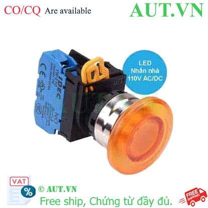 Ảnh của Nút nhấn nhả có đèn IDEC YW4L-M4E10QHA 110VAC D22 1NO (Hổ phách)