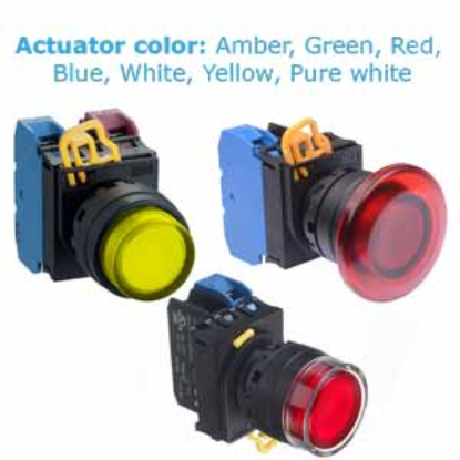 Ảnh của Nút nhấn nhả có đèn IDEC YW4L-M4E11Q7W 24VAC/DC D22 1NO+1NC (Trắng)