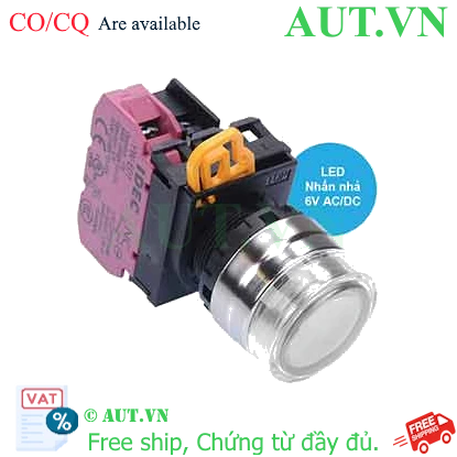 Ảnh của Nút nhấn nhả có đèn IDEC YW4L-MF2E01Q2W 6VAC/DC D22 1NC (Trắng)