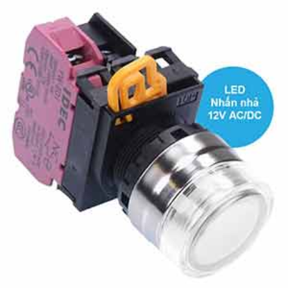 Ảnh của Nút nhấn nhả có đèn IDEC YW4L-MF2E01Q3PW 12VAC/DC D22 1NC (Trắng)