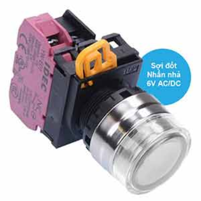 Ảnh của Nút nhấn nhả có đèn IDEC YW4L-MF2E01Q5W 6VAC/DC D22 1NC (Trắng)