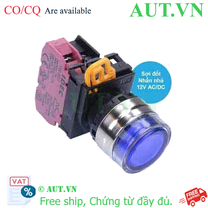 Ảnh của Nút nhấn nhả có đèn IDEC YW4L-MF2E01Q6S 12VAC/DC D22 1NC (Xanh)