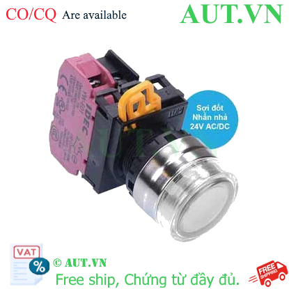 Ảnh của Nút nhấn nhả có đèn IDEC YW4L-MF2E01Q7W 24VAC/DC D22 1NC (Trắng)